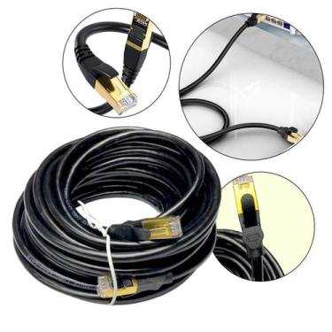 Imagem de Cabo de Rede Cat8 Blindado RJ45 10m Ethernet Gigabit 40Gbps Alta Veloc