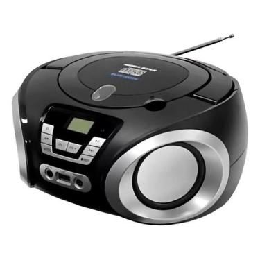 Imagem de Rádio Micro System Boombox Mega Star Toca CD Bluetooth USB FM Auxiliar