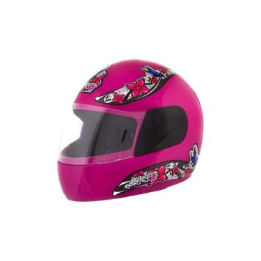 Imagem de Capacete rosa floral liberty 4 feminino tam 58 fechado protork, ROSA