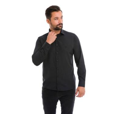 Imagem de Camisa social masculina preta G - Lenira modas