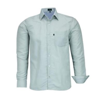 Imagem de Camisa Social LBL Masculina Manga Longa Comfort Com Bolso Fácil Passar
