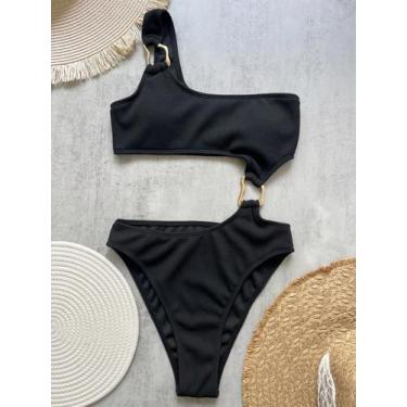 Imagem de Maiô Feminino De Corte Alto, Estilo Cheeky, Com Um Ombro, Monokini Com