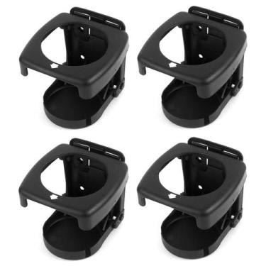 Imagem de Porta Copos Dobrável P/ Barcos Lancha Veleiros Preto Kit 4 - Noster