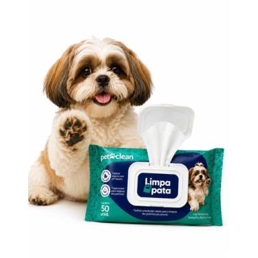 Imagem de Lenço Umedecido Limpa Pata Pet Clean 50un Cães Gatos Higiene