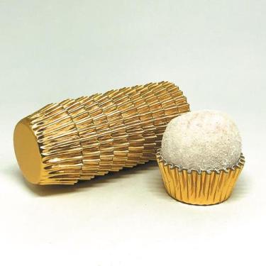 Imagem de 100 Forminha de Brigadeiro Docinho Laminada Nº5 - AAZ, Ouro
