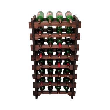 Imagem de Adega de Madeira Cevey Adegas e Artesanatos A32GIC04 32 Garrafas Porta Frontal Imbuia Modular Rustica
