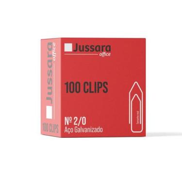 Imagem de Clips para Papel Galvanizado 2/0 Jussara  Caixa com 100 Unidades