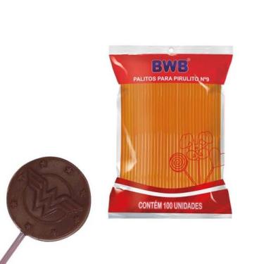 Imagem de 100 Canudo Palito para Pirulito Pequeno Laranja nº09 Cod. 116 BWB