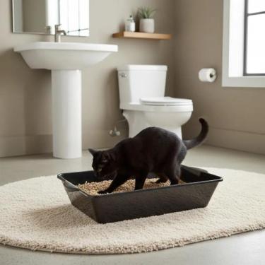 Imagem de Bandeja Sanitária Para Gatos 20 Litros Grande Higiênica Resistente Fác