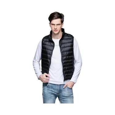 Imagem de Colete Masculino De Plumas De Pato Branco Para Outono/Inverno, Casual,
