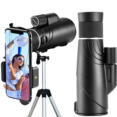Imagem de 10-20X50 HD Zoom Telescópio à prova d'água Telescópios monoculares de alta potência, com suporte para smartphone e tripé, para concerto de caminhada para observação de pássaros