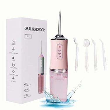 Imagem de Jato D'Agua Limpeza Irrigador Bucal Dental Dentes E Gengival Portatil Recarregavel USB 220ml Bocal