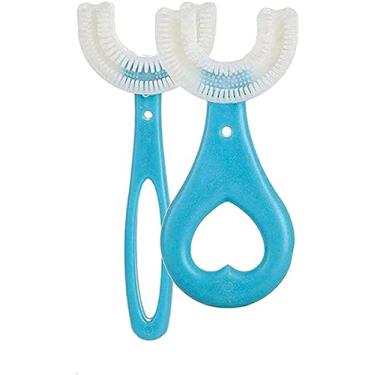 Imagem de Escova de dentes infantil 360 graus em forma de U, Azul, Kit c2un, IBMKIDS