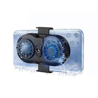 Imagem de NEVEIKA Refrigerador de telefone, radiador de celular com chip de resfriamento semicondutor duplo, telefones celulares com largura de 6 a 8 cm para transmissão ao vivo Tiktok, Vlog ao ar livre, jogos