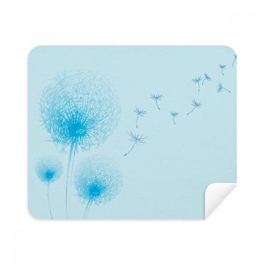 Imagem de Blue Flower Dente-de-leão Pano de limpeza Limpador de tela 2 peças Tecido de camurça
