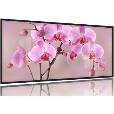 Imagem de Quadro Decorativo Orquídeas Rosa 130x60 Moldura Preta 2x2