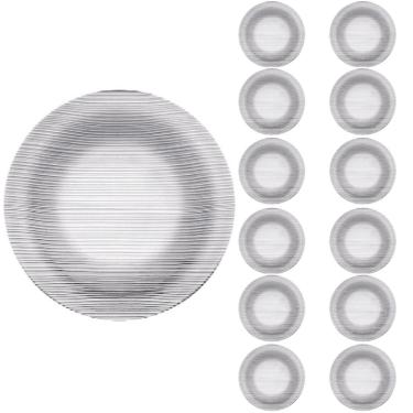 Imagem de Jogo Prato Redondo Raso Duralex 23cm Diamente Refeição 12Un