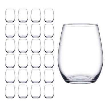 Imagem de Kit Copo Vidro Redondo Transparente Amber Duravel 440ml 24Un