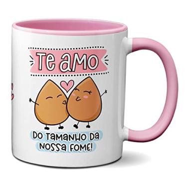 Imagem de Caneca Namorados Te Amo Do Tamanho Da Nossa Fome De Coxinha (Rosa)