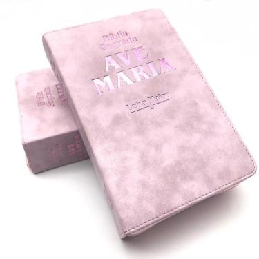Imagem de Bíblia Sagrada Ave-Maria - Letra Maior - Strike Rosa Zíper