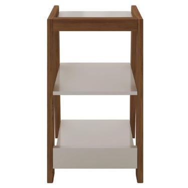 Imagem de Mesa Lateral e Apoio Loft Off White/Nature - Líder Design