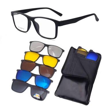 Imagem de Óculos De Sol Escuro Polarizado Clip On 6 Em 1 Sobrepor