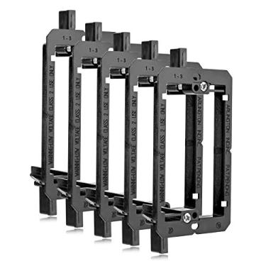 Imagem de Suporte de montagem de baixa tensão Mxtechnic (1 Gang, 5 unidades), suporte de montagem de baixa tensão (parafusos de montagem incluídos) para cabos de telefone, cabos de rede, HDMI, coaxial, cabos de alto-falante
