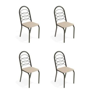 Imagem de Kit Com 4 Cadeiras Estofadas Holanda Cor Bronze 4C009brz Kappesberg Cr