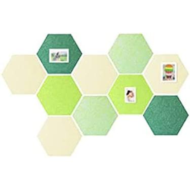 Imagem de KRASS 10 peças placas de aviso de feltro, criatividade, painéis acústicos hexagonais coloridos para escritório quarto adesivos de parede decorativos placa de feltro reutilizável, #2, Collector88