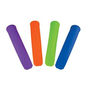 Imagem de Fox Run Moldes coloridos de silicone para picolé, 4,4 x 5 x 20 cm, multicoloridos