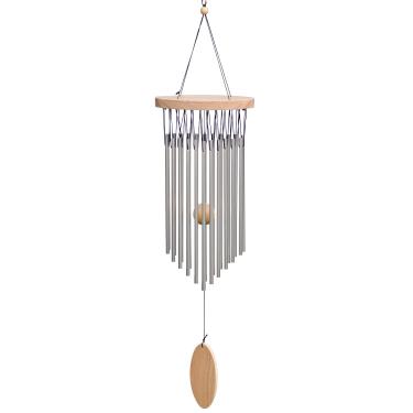 Imagem de SuninYo Wind Chimes Outdoor,22 Tubos Vento Chimes com gancho P, um presente de qualidade para jardim, pátio, varanda e decoração interna, prata