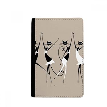 Imagem de Porta-passaporte Celebrate Party Cheers Cat Notebook Burse capa carteira porta-cartão, Multicolor