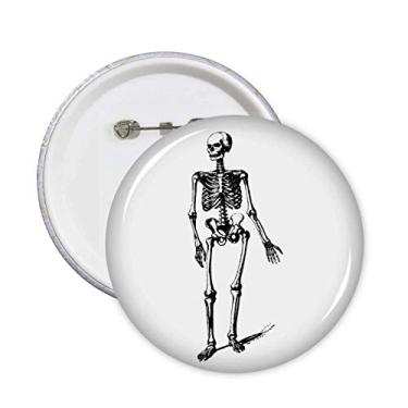 Imagem de Esqueleto humano andando alfinetes redondos emblema botão decoração acessório 5 peças
