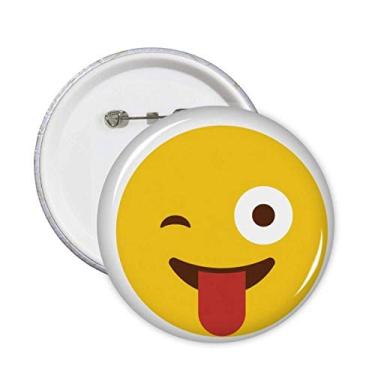 Imagem de Blink Smile Face Ilustração Padrão Pinos Emblema Botão Decoração Acessório 5 peças