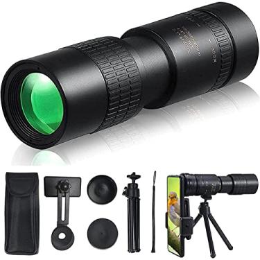 Imagem de Telescópio Monocular, 4K 10-300X40mm HD Telescópio Monocular de Alta Potência Suporte para Smartphone Tripé Giratório BAK4 Prisma e FMC para Observação de Pássaros, Caminhadas, Concerto