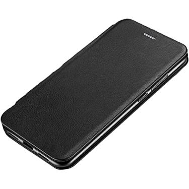 Imagem de KOSSMA Capa carteira para iPhone 13 Pro Max /13 Pro, capa flip protetora de couro genuíno slots para cartão TPU Shell Kickstand Proteção da câmera Capa fólio magnética (Cor: Preto, Tamanho: 13pro max 6,7 polegadas)