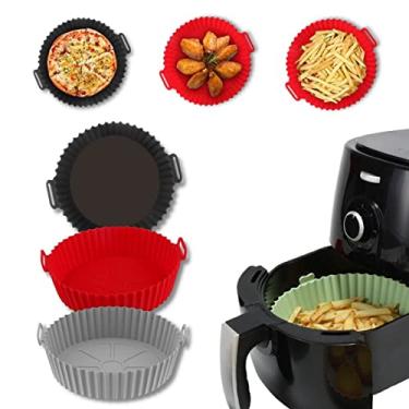 Imagem de Forma Silicone Para Fritadeira Air Fryer Micro-ondas e Forno Com Alça (Preto)