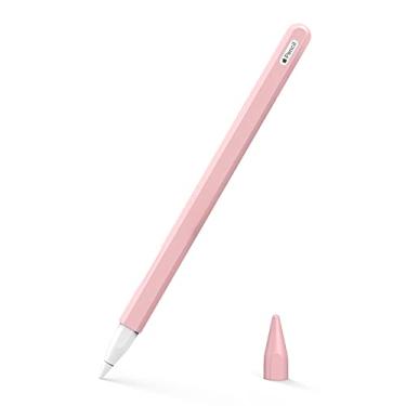 Imagem de MoKo Estojo de lápis compatível com Apple Pencil 2ª geração, [2 peças] capa de silicone para lápis e ponta compatível com iPad Pro 11/12,9 polegadas 2018 Apple Pencil 2ª Geração - Rosa Suave