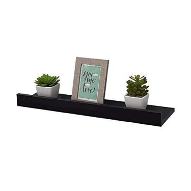 Imagem de Prateleira Porta Quadros 60 x 15cm Preta Suporte Invisível