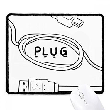 Imagem de Mouse pad de borracha para jogos com borda costurada à mão, cabo de dados USB