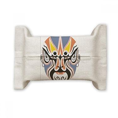 Imagem de Peking Opera Face Head Colorful Suowulong Capa de papel para lenços faciais Bolsa de linho de algodão