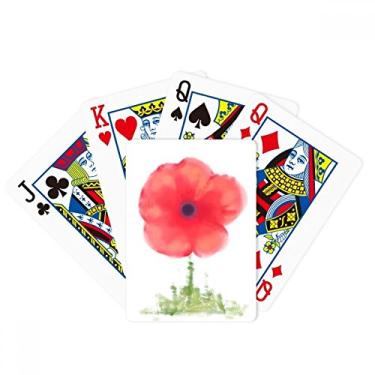 Imagem de DIYthinker Jogo de tabuleiro divertido Red Flower Corn Art Aquarela pôquer jogando cartas mágicas