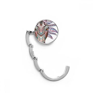 Imagem de Gancho de mesa com design de cavalo colorido, estilo mosaico, gancho de mesa com fecho decorativo, gancho dobrável