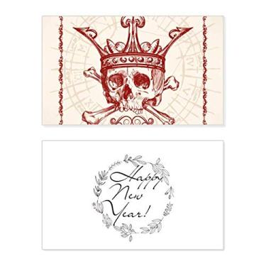 Imagem de Corações Spade Red Crown Skeleton Poker Card New Year Festival Bless Message Gift