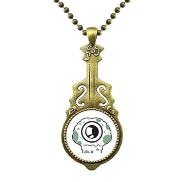 Imagem de DIYthinker Universo e alienígena Spotted Alien Necklace Antique Guitar Jewelry Music Pendant