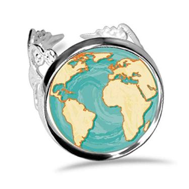 Imagem de DIYthinker Anel Mundial Amarelo Oceano Azul Terra Ajustável Amor Casamento Noivado