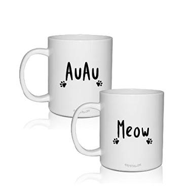 Imagem de Kit 2 Canecas Brancas Personalizadas para Dia das Crianças Meow AuAu
