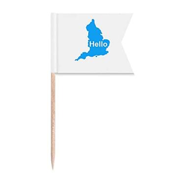 Imagem de Marcação de etiquetagem de palitos Hello Greeting do Reino Unido para bolo de festa, comida de queijo