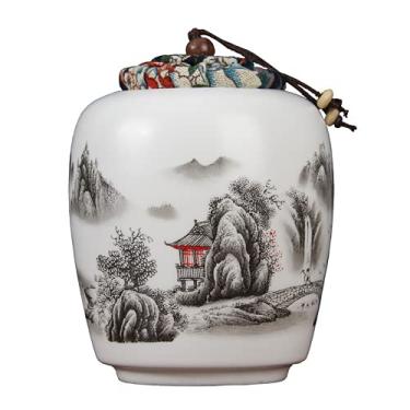 Imagem de Recipiente de chá de cerâmica para chá, pote de café selado para uso doméstico, caixa de chá portátil