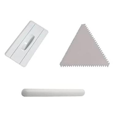 Imagem de Espátula + Rolo + Alisador P/Decorar Massa, Pasta Americana